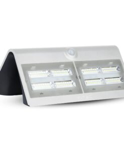LED Ηλιακό Φωτιστικό 6.8W V-TAC με Αισθητήρα Αδιάβροχο IP65 Λευκό Πλαστικό Φυσικό Λευκό 4000K – 8278