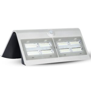 LED Ηλιακό Φωτιστικό 6.8W V-TAC με Αισθητήρα Αδιάβροχο IP65 Λευκό Πλαστικό Φυσικό Λευκό 4000K – 8278