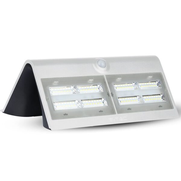 LED Ηλιακό Φωτιστικό 6.8W V-TAC με Αισθητήρα Αδιάβροχο IP65 Λευκό Πλαστικό Φυσικό Λευκό 4000K – 8278