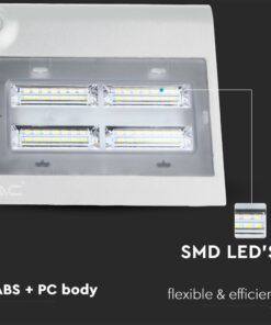 LED Ηλιακό Φωτιστικό 6.8W V-TAC με Αισθητήρα Αδιάβροχο IP65 Λευκό Πλαστικό Φυσικό Λευκό 4000K – 8278