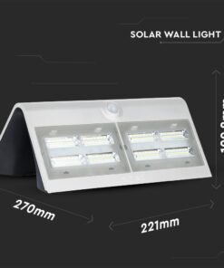 LED Ηλιακό Φωτιστικό 6.8W V-TAC με Αισθητήρα Αδιάβροχο IP65 Λευκό Πλαστικό Φυσικό Λευκό 4000K – 8278