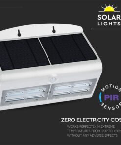 LED Ηλιακό Φωτιστικό 6.8W V-TAC με Αισθητήρα Αδιάβροχο IP65 Λευκό Πλαστικό Φυσικό Λευκό 4000K – 8278