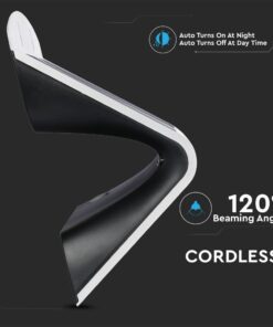 LED Ηλιακό Φωτιστικό 6.8W V-TAC με Αισθητήρα Αδιάβροχο IP65 Λευκό Πλαστικό Φυσικό Λευκό 4000K – 8278