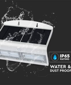 LED Ηλιακό Φωτιστικό 6.8W V-TAC με Αισθητήρα Αδιάβροχο IP65 Λευκό Πλαστικό Φυσικό Λευκό 4000K – 8278