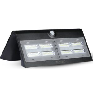 LED Ηλιακό Φωτιστικό 6.8W V-TAC με Αισθητήρα Αδιάβροχο IP65 Μαύρο Πλαστικό Φυσικό Λευκό 4000K – 8279