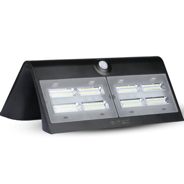 LED Ηλιακό Φωτιστικό 6.8W V-TAC με Αισθητήρα Αδιάβροχο IP65 Μαύρο Πλαστικό Φυσικό Λευκό 4000K – 8279