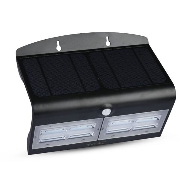 LED Ηλιακό Φωτιστικό 6.8W V-TAC με Αισθητήρα Αδιάβροχο IP65 Μαύρο Πλαστικό Φυσικό Λευκό 4000K – 8279