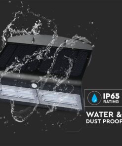 LED Ηλιακό Φωτιστικό 6.8W V-TAC με Αισθητήρα Αδιάβροχο IP65 Μαύρο Πλαστικό Φυσικό Λευκό 4000K – 8279