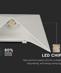 LED Φωτιστικό Τοίχου 5W V-TAC Λευκό Αδιάβροχο IP65 SMD Θερμό Λευκό 3000Κ – 8280