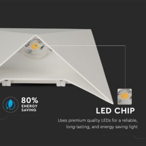 LED Φωτιστικό Τοίχου 5W V-TAC Λευκό Αδιάβροχο IP65 SMD Θερμό Λευκό 3000Κ – 8280