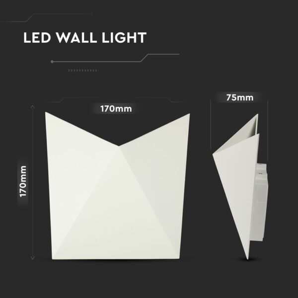 LED Φωτιστικό Τοίχου 5W V-TAC Λευκό Αδιάβροχο IP65 SMD Θερμό Λευκό 3000Κ – 8280