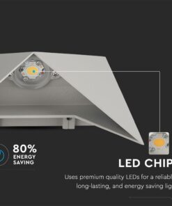LED Φωτιστικό Τοίχου 5W V-TAC Γκρι Αδιάβροχο IP65 Φυσικό Λευκό 4000Κ – 218285