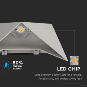 LED Φωτιστικό Τοίχου 5W V-TAC Γκρι Αδιάβροχο IP65 Φυσικό Λευκό 4000Κ – 218285