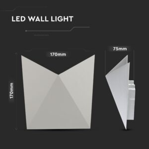 LED Φωτιστικό Τοίχου 5W V-TAC Γκρι Αδιάβροχο IP65 Φυσικό Λευκό 4000Κ – 218285