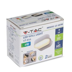 LED Φωτιστικό Τοίχου Περιστρεφόμενο 5W V-TAC Λευκό Αδιάβροχο IP65 Θερμό  3000Κ – 218286