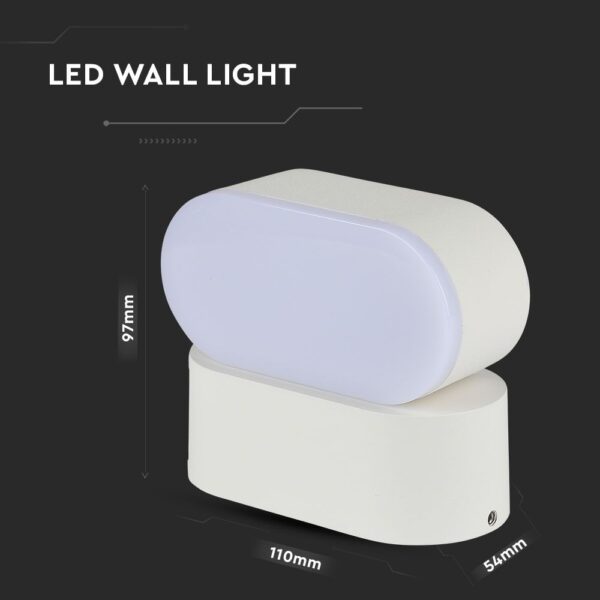 LED Φωτιστικό Τοίχου Περιστρεφόμενο 5W V-TAC Λευκό Αδιάβροχο IP65 Θερμό  3000Κ – 218286