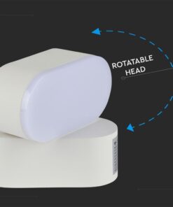 LED Φωτιστικό Τοίχου Περιστρεφόμενο 5W V-TAC Λευκό Αδιάβροχο IP65 Θερμό 3000Κ – 218286