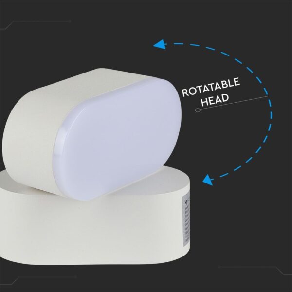 LED Φωτιστικό Τοίχου Περιστρεφόμενο 5W V-TAC Λευκό Αδιάβροχο IP65 Θερμό  3000Κ – 218286