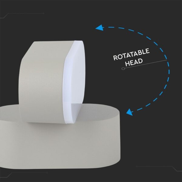 LED Φωτιστικό Τοίχου Περιστρεφόμενο 6W V-TAC Γκρι Αδιάβροχο IP65 SMD Θερμό Λευκό 3000Κ – 8290