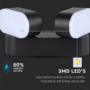 LED απλίκα 12W αρχιτεκτονικού φωτισμού 3000K Θερμό λευκό Μαύρο σώμα περιστρεφόμενο V-TAC – 8293