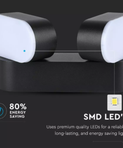 LED απλίκα 12W αρχιτεκτονικού φωτισμού 3000K Θερμό λευκό Μαύρο σώμα περιστρεφόμενο V-TAC – 8293