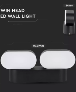 LED απλίκα 12W αρχιτεκτονικού φωτισμού 3000K Θερμό λευκό Μαύρο σώμα περιστρεφόμενο V-TAC – 8293