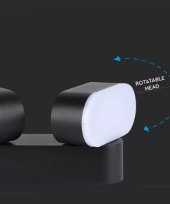 LED απλίκα 12W αρχιτεκτονικού φωτισμού 3000K Θερμό λευκό Μαύρο σώμα περιστρεφόμενο V-TAC – 8293