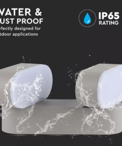 LED Απλίκα 12W Αρχιτεκτονικού Φωτισμού 3000K Θερμό Γκρι Σώμα Περιστρεφόμενο IP65 V-TAC – 8294