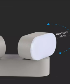 LED Απλίκα 12W Αρχιτεκτονικού Φωτισμού 3000K Θερμό Γκρι Σώμα Περιστρεφόμενο IP65 V-TAC – 8294