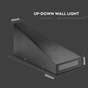 LED Φωτιστικό Τοίχου 6W V-TAC Μαύρο Αδιάβροχο IP65 SMD Θερμό Λευκό 3000Κ – 8297