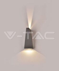 LED Φωτιστικό Τοίχου 6W V-TAC Γκρι Αδιάβροχο IP65 SMD Θερμό 3000Κ – 218299