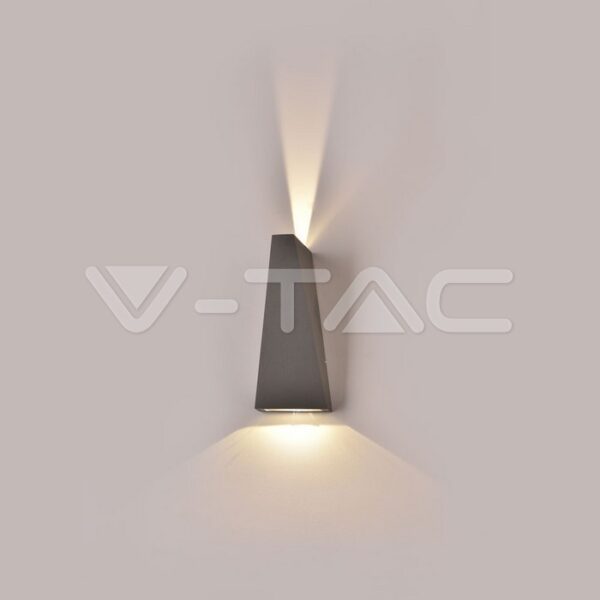 LED Φωτιστικό Τοίχου 6W V-TAC Γκρι Αδιάβροχο IP65 SMD Θερμό  3000Κ – 218299