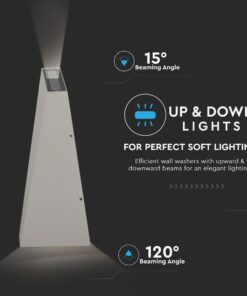 LED Φωτιστικό Τοίχου 6W V-TAC Γκρι Αδιάβροχο IP65 SMD Φυσικό Λευκό 4000Κ – 8300