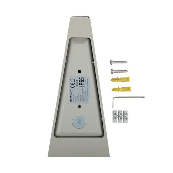 LED Φωτιστικό Τοίχου 6W V-TAC Γκρι Αδιάβροχο IP65 SMD Φυσικό Λευκό 4000Κ – 8300