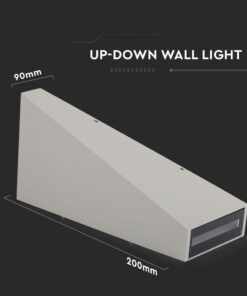 LED Φωτιστικό Τοίχου 6W V-TAC Γκρι Αδιάβροχο IP65 SMD Φυσικό Λευκό 4000Κ – 8300