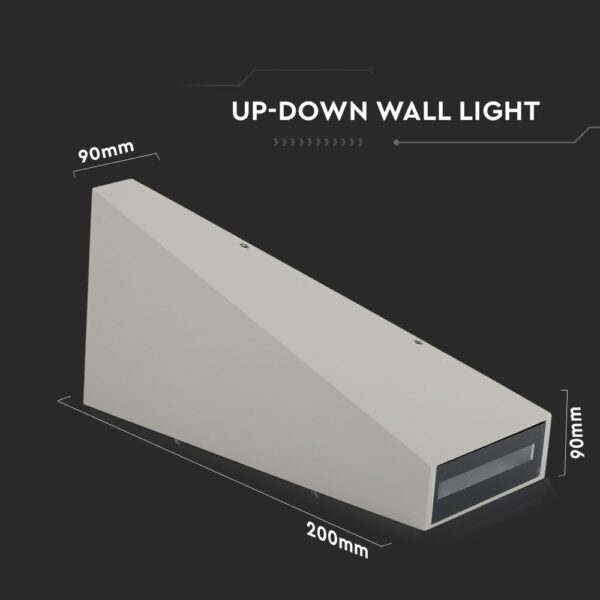 LED Φωτιστικό Τοίχου 6W V-TAC Γκρι Αδιάβροχο IP65 SMD Φυσικό Λευκό 4000Κ – 8300