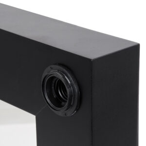 GloboStar® MAKEUP MIRROR-80×80-5 Μοντέρνος Καθρέπτης Μακιγιάζ με Πλαίσιο Φυσικού Ξύλου με Διακόπτη On/Off 12 x E27 AC220-240V – Μ80 x Π7 x Υ80cm – Μαύρος Έβενος