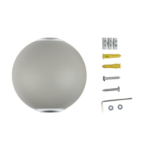 LED Φωτιστικό Τοίχου Στρογγυλό 6W V-TAC Γκρι Αδιάβροχο IP65 SMD Θερμό Λευκό 3000Κ – 8305