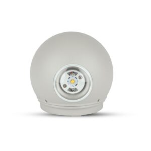 LED Φωτιστικό Τοίχου Στρογγυλό 6W V-TAC Γκρι Αδιάβροχο IP65 SMD Θερμό Λευκό 3000Κ – 8305