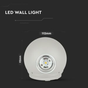 LED Φωτιστικό Τοίχου Στρογγυλό 6W V-TAC Γκρι Αδιάβροχο IP65 SMD Θερμό Λευκό 3000Κ – 8305