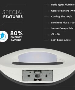 LED Φωτιστικό Τοίχου 10W V-TAC Λευκό Θερμό Λευκό 3000Κ – 8307