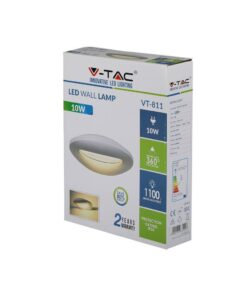 LED Φωτιστικό Τοίχου 10W V-TAC Λευκό Θερμό Λευκό 3000Κ – 8307