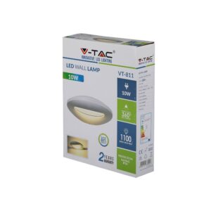 LED Φωτιστικό Τοίχου 10W V-TAC Λευκό Θερμό Λευκό 3000Κ – 8307