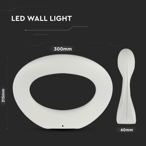 LED Φωτιστικό Τοίχου 10W V-TAC Λευκό Θερμό Λευκό 3000Κ – 8307