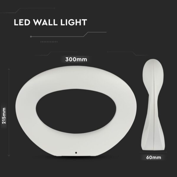 LED Φωτιστικό Τοίχου 10W V-TAC Λευκό Θερμό Λευκό 3000Κ – 8307