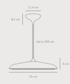 Κρεμαστό Φωτιστικό DFTP Artist 25 LED 14W 3000K Γκρι Χρώματος – 83083010