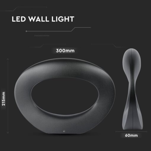 LED Φωτιστικό Τοίχου 10W V-TAC Μαύρο Φυσικό Λευκό 4000Κ – 8310