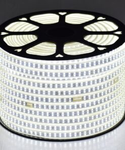 GloboStar® 70510 Wide Ταινία Διπλής Σειράς Epistar LED SMD 2835 1m 24W/m 180LED/m 3360lm/m 120° DC 230V Αδιάβροχη IP68 Ψυχρό Λευκό 6000K Dimmable