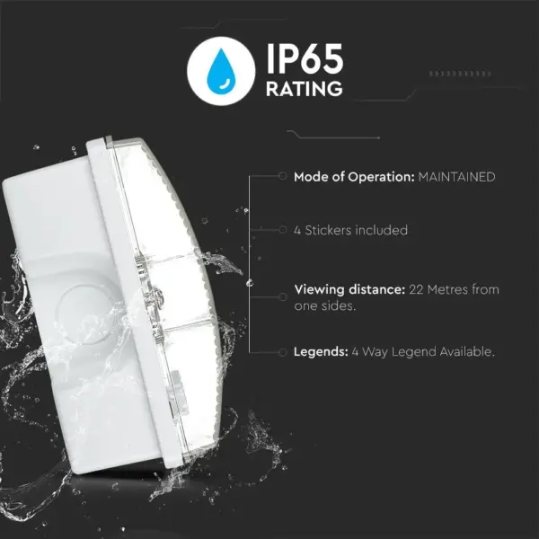 LED Φωτιστικό ασφαλείας επιτοίχιο 3W V-TAC – 83111