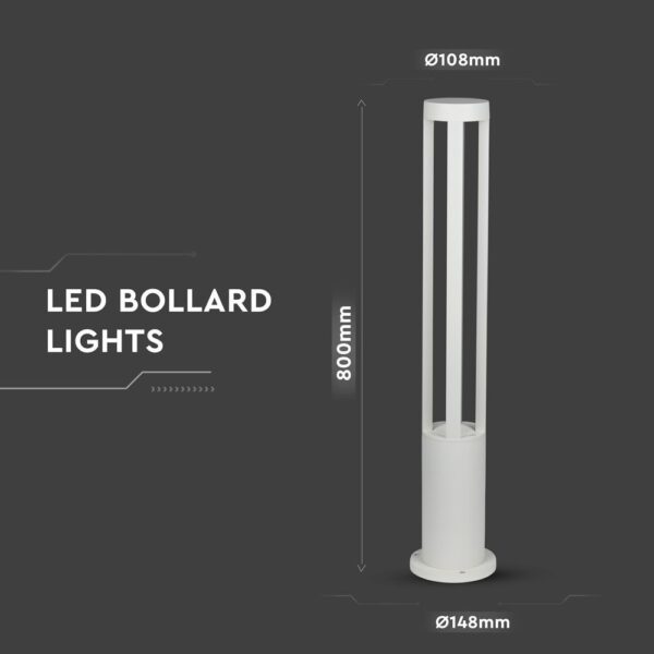 LED Κολονάκι Φωτιστικό 10W V-TAC 86cm Αδιάβροχο IP65 Λευκό Φυσικό 6400K – 8327